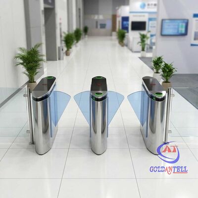 42=Custom Branding Pedestrian Speed Gate QR NFC Access Control Sliding Turnstile for Exhibition Center Public Lobby CE