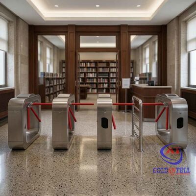 Self-rising Arm Tripod Turnstile Biometric Touch-ID for Academic Archive and Library Study Zone Access Control CE