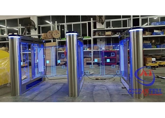 저소음 RFID 회전식 십자문 게이트 접근 제어 체육관 자동 리세트 회전식 십자문 장애물 게이트