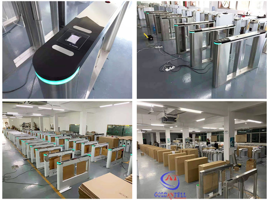 RFID 지문 얼굴 인식 접근 제어와 AC / DC 보안 회전식 십자문 게이츠