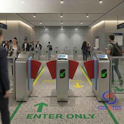 Customized 1.6m High Security Flap Barrier Bi-directional e-Gate Biometric Face Recognition QR Code for Airport and Metro CE