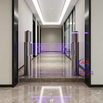 900mm Wide Passage Pedestal Turnstile Relocatable Sensor-driven Swing Gate High Endurance RFID QR for Transit Lobby CE