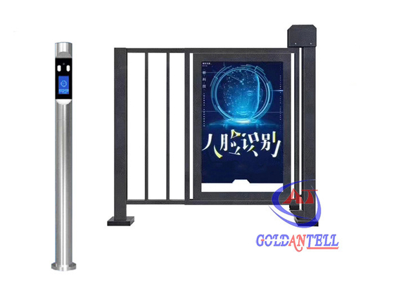 주차 입구를 위한 주문 절반 고도 십자형 회전식 문 LCD 스크린 옥외 광고 얼굴 인식 점검창